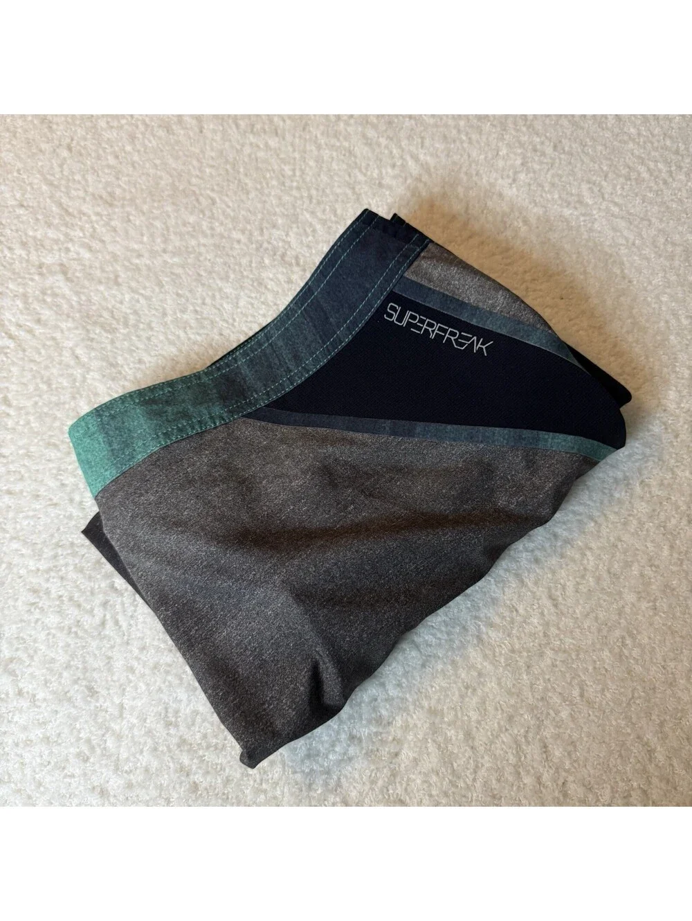 O’Neill Superfreak Boardshorts Men’s 36 Gray Teal Hyperfreak Stretch Swim Shorts